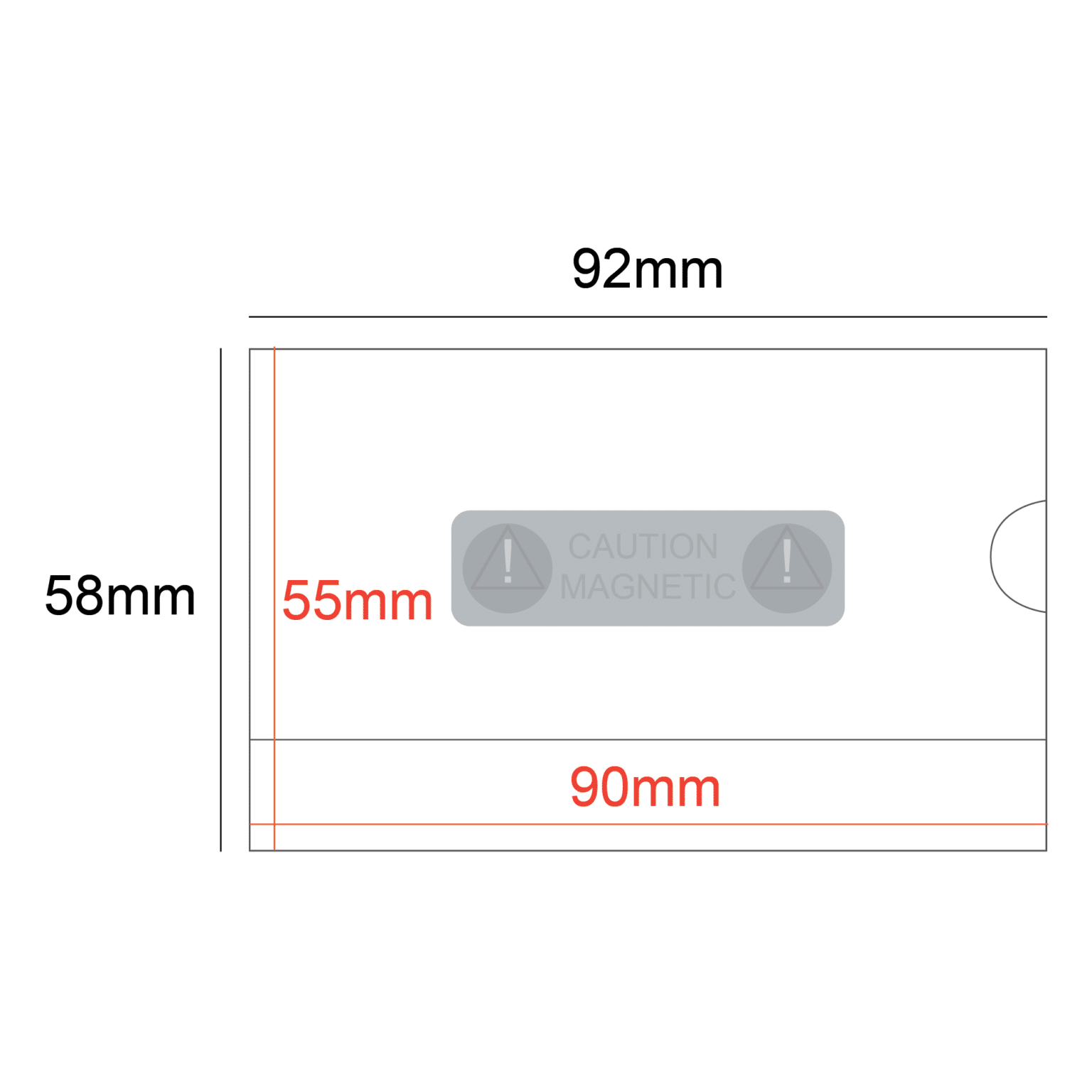 Business Size 90x55mm Rigid Card Holder Magnet - EziTag