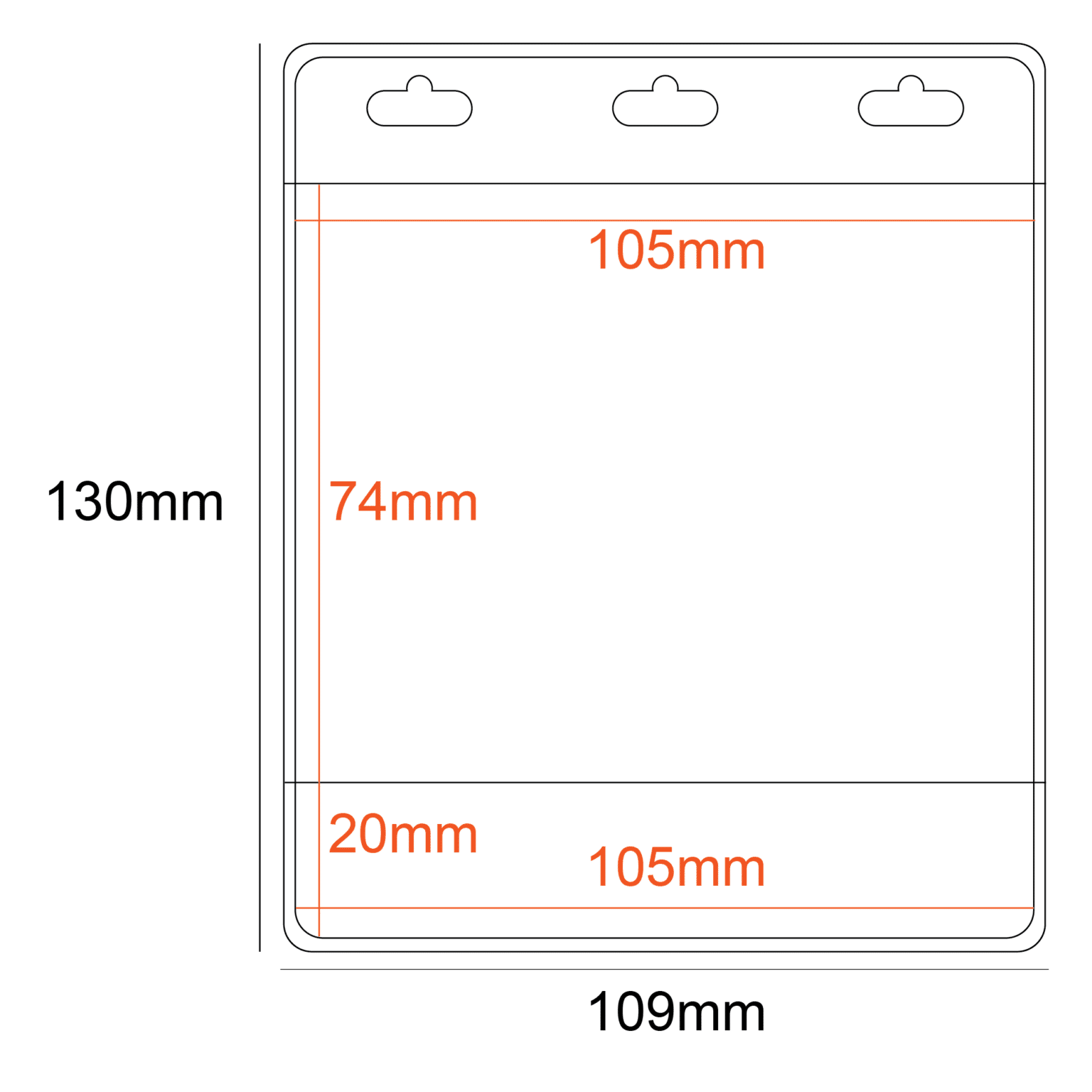 PVC Pocket Holder 105x74mm Category Strip 3 Slots - EziTag