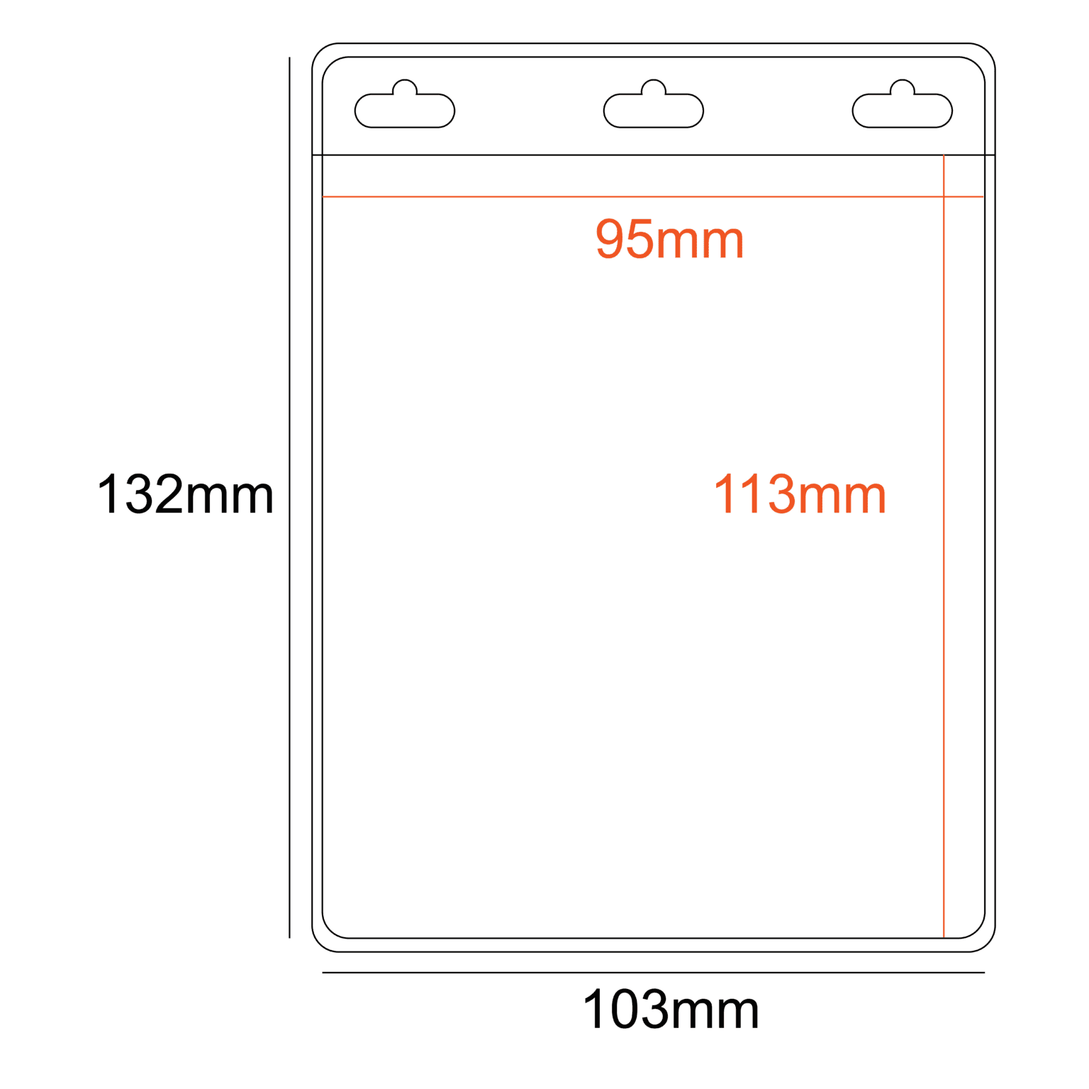 PVC Pocket Holder 95x113mm 2 Pockets 3 Slots - EziTag