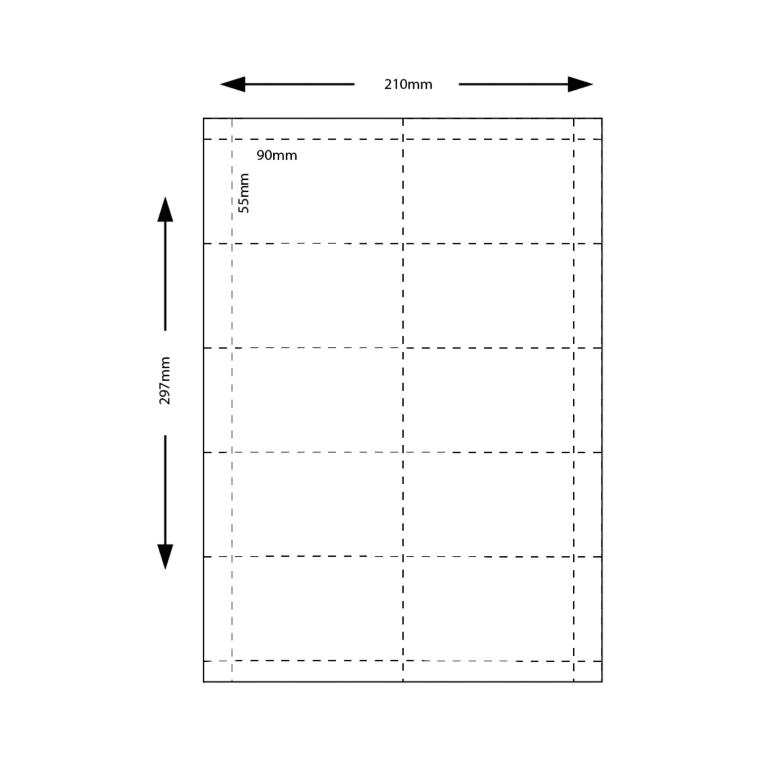 Name Tag Inserts 90 x 55mm White 50 sheet pack /10 per sheet - EziTag